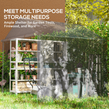 Outsunny Temporary Garden Shed Tent with Galvanised Steel Frame & PE Cover – Bike & Tool Storage, Grey