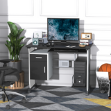HOMCOM Computer Desk with Drawer, Keyboard Tray & CPU Stand – Home Office Workstation, Black