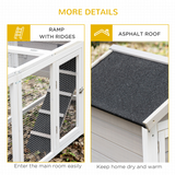 PawHut 2-in-1 Wooden Rabbit Hutch with Double House, Run Box, Slide-Out Tray & Ramp – Outdoor Home