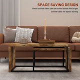 HOMCOM Set of 2 Coffee & Side Tables – Modern Nesting Living Room and Bedroom Tables