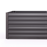 Outsunny Galvanised Steel Raised Garden Bed with Reinforced Rods – 180 x 90 cm Planter, Dark Grey