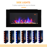 HOMCOM 1000W/2000W LED Electric Fireplace with Adaptive Heating, Remote Control & Timer