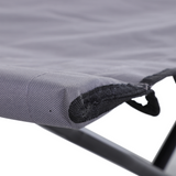 Outsunny Double Folding Camping Cot with Steel Frame & Carry Bag – Portable Two-Person Camp Bed, 136kg, Grey