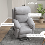 HOMCOM Power Lift Chair Electric Riser Recliner with Remote Control and Footrest, Grey