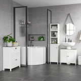 Kleankin Freestanding Under-Sink Bathroom Cabinet with Double Doors & Adjustable Shelf – White
