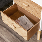 HOMCOM Nordic-Style 2-Drawer Wooden Bedside Table with Tapered Legs – Scandi Bedroom Storage