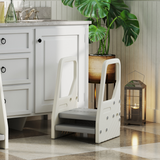 AIYAPLAY Toddler Tower, Adjustable 3-Step Kitchen Stool Helper with Non-Slip Surface – Ages 2-5, Grey