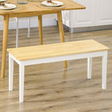 HOMCOM 2-Seater Wooden Dining Bench – Tuck-Under Seating for Dining Rooms & Hallways, Natural Wood Effect