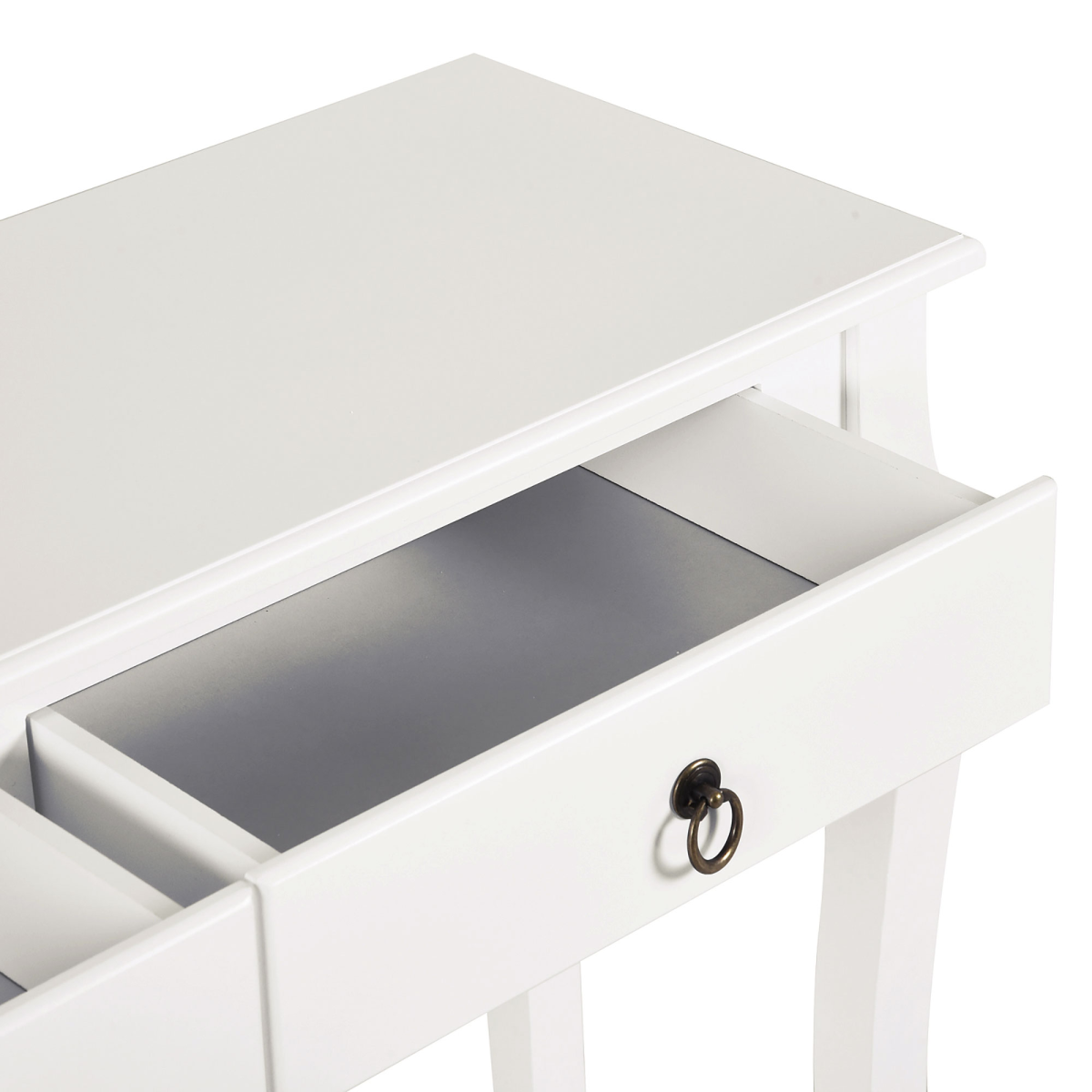 HOMCOM Console Table with 2 Drawers & Lower Shelf, Curved Design – Hallway Furniture, Ivory White