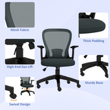 Vinsetto Mesh Office Chair with Flip-Up Arms & Tilt Function – Charcoal Grey
