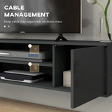 HOMCOM Wall-Mounted Floating TV Unit with Shelves & Cupboards for TVs up to 60", Grey High Gloss