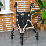 HOMCOM Lightweight Aluminium 3-Wheel Rollator with Storage Bag – Foldable Walking Aid with Height Adjustment