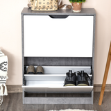 HOMCOM 2-Drawer Shoe Cabinet with Groove Handles – Slim Hallway Storage for 8 Pairs