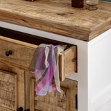 Alfie Mango Wood Sideboard with 1 Drawer and 2 Cupboard Doors – Handmade Dining Storage