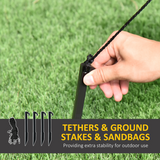 HOMCOM 7ft Christmas Inflatable Santa Claus Climbing from Chimney with LED Lights – IP44 Outdoor Decoration