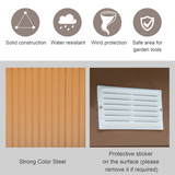 Outsunny 9 x 6ft Metal Garden Shed with Sliding Double Door & Ventilation – Khaki Outdoor Storage