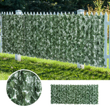 Outsunny Artificial Leaf Hedge Panel 1.5m x 3m – Garden Privacy Screen, UV Stabilised