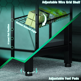 HOMCOM Reversible L-Shaped Gaming Desk with Remote-Controlled LED Lights & Storage Shelves