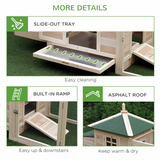 PawHut Wooden Chicken Coop with Nesting Box & Outdoor Run – Small Animal Cage for Backyard