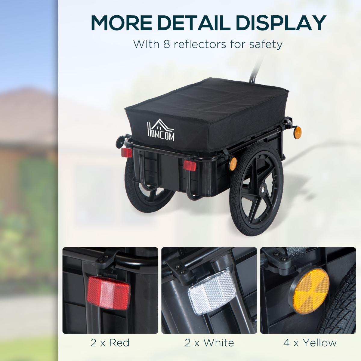HOMCOM Bike Trailer Cargo Stroller with Removable Compartment – 2-in-1 Bicycle Trailer, Black