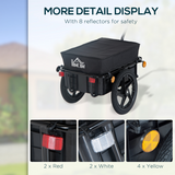 HOMCOM Bike Trailer Cargo Stroller with Removable Compartment – 2-in-1 Bicycle Trailer, Black