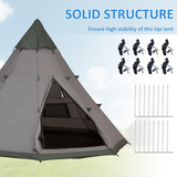 Outsunny 6–7 Person Tipi Camping Tent with Mesh Windows & Carry Bag – Large Family Party Tent