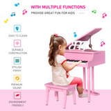 HOMCOM 30-Key Kids Mini Piano with Music Stand & Stool – Toy Keyboard Gift for Ages 3–7