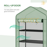 Outsunny 5-Tier Mini Greenhouse with Widened PE Cover & Steel Wire Shelves, 90 x 49 x 193 cm – Green
