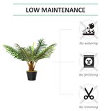 Outsunny 60cm Artificial Palm Tree with 8 Bendable Leaves and Pot – Low-Maintenance Fake Tropical Plant