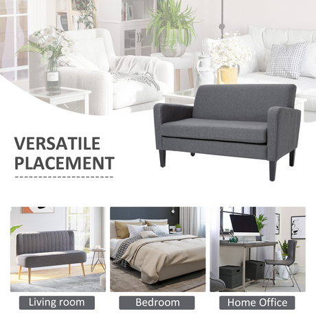 HOMCOM Curved Loveseat back view