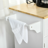 HOMCOM Kitchen Island Utility Cart with 2 Drawers, 3 Cabinets, Towel Rail & Castor Wheels – White