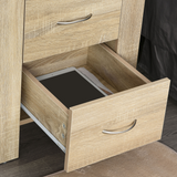 HOMCOM 2-Drawer Bedside Table with Silver-Tone Handles – Bedroom Storage, Natural