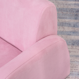 HOMCOM 2-in-1 Kids Armchair Sofa Bed with Fold-Out Padded Seat & Solid Wood Frame – Bedroom Furniture, Pink