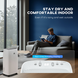 HOMCOM 12L/Day Dehumidifier with 24H Timer & 2 Fan Speeds – Damp and Condensation Control