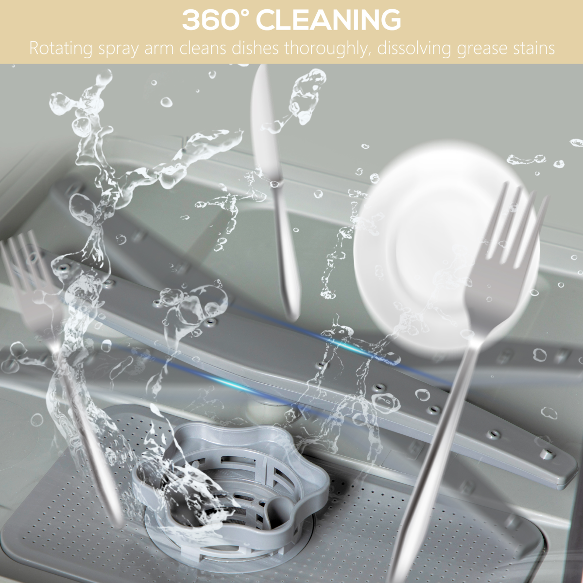 HOMCOM Tabletop Dishwasher – 4 Place Settings, 6 Programmes, Fruit & Veg Wash, Compact for Small Kitchens
