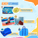 Kids Inflatable Bouncy Castle with Pool, Trampoline, Safety Net & Blower – Outdoor Rainbow Play for Ages 3-8