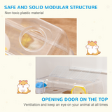 PawHut Portable 2-Storey Hamster Cage with Running Wheel, Drinker & Feeding Bowl – Small Animal Habitat