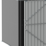 Outsunny 420 x 245 cm Galvanised Steel Garden Shed with Sloped Roof and Double Doors – Tool Storage, Grey