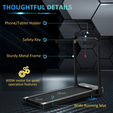 HOMCOM 1.85HP Foldable Electric Treadmill with 12 Programmes, LED Screen & Safety Key – Home Running Machine, Black