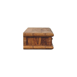Artisan Furniture Solid Wood Bamboo Wall-Mounted Console, 2 Drawers – Amber Oak Floating Hallway Table, Brown
