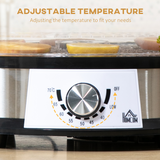 HOMCOM 5-Tier Food Dehydrator with 250W Motor, Adjustable Temperature and Stainless Steel Trays – Silver