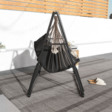 Outsunny Foldable 2-in-1 Hammock Stand for Hammock Nets and Chairs – Steel Frame with Carry Bag, Black