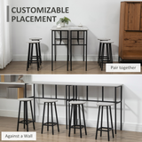 HOMCOM 6-Piece Bar Table Set with 2 Breakfast Tables and 4 Stools – Space-Saving Kitchen Furniture, Grey