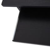 HOMCOM Compact Computer Desk with Slide-Out Keyboard Tray and 2 Shelves – Home Office Table, Black