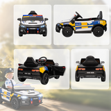 AIYAPLAY Kids Electric Ride-On Police Car with Remote Control, MP3 & Siren – 12V, Ages 3-5, Multicoloured
