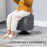 HOMCOM 360° Swivel PU Leather Footstool Ottoman with Steel Base – Footrest or Extra Seat, Grey
