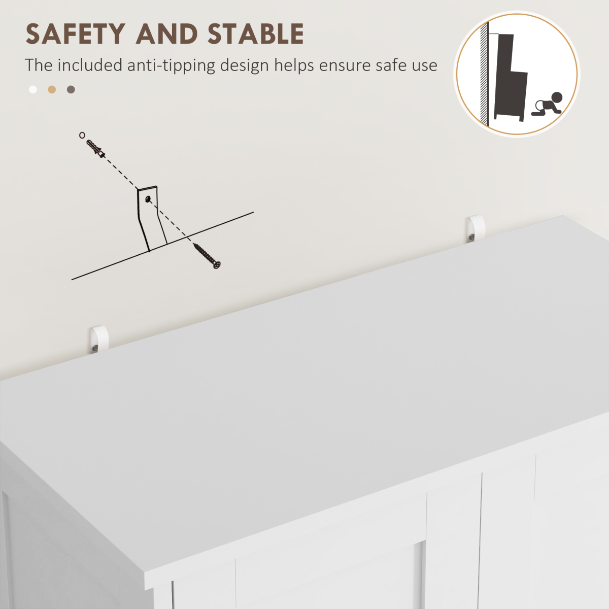 HOMCOM Freestanding Kitchen Cupboard with Drawer & Adjustable Shelf – Pantry Storage, White