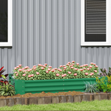 Outsunny Galvanised Steel Raised Garden Bed, 180 x 90 x 30cm – Open-Bottom Planter for Vegetables, Green