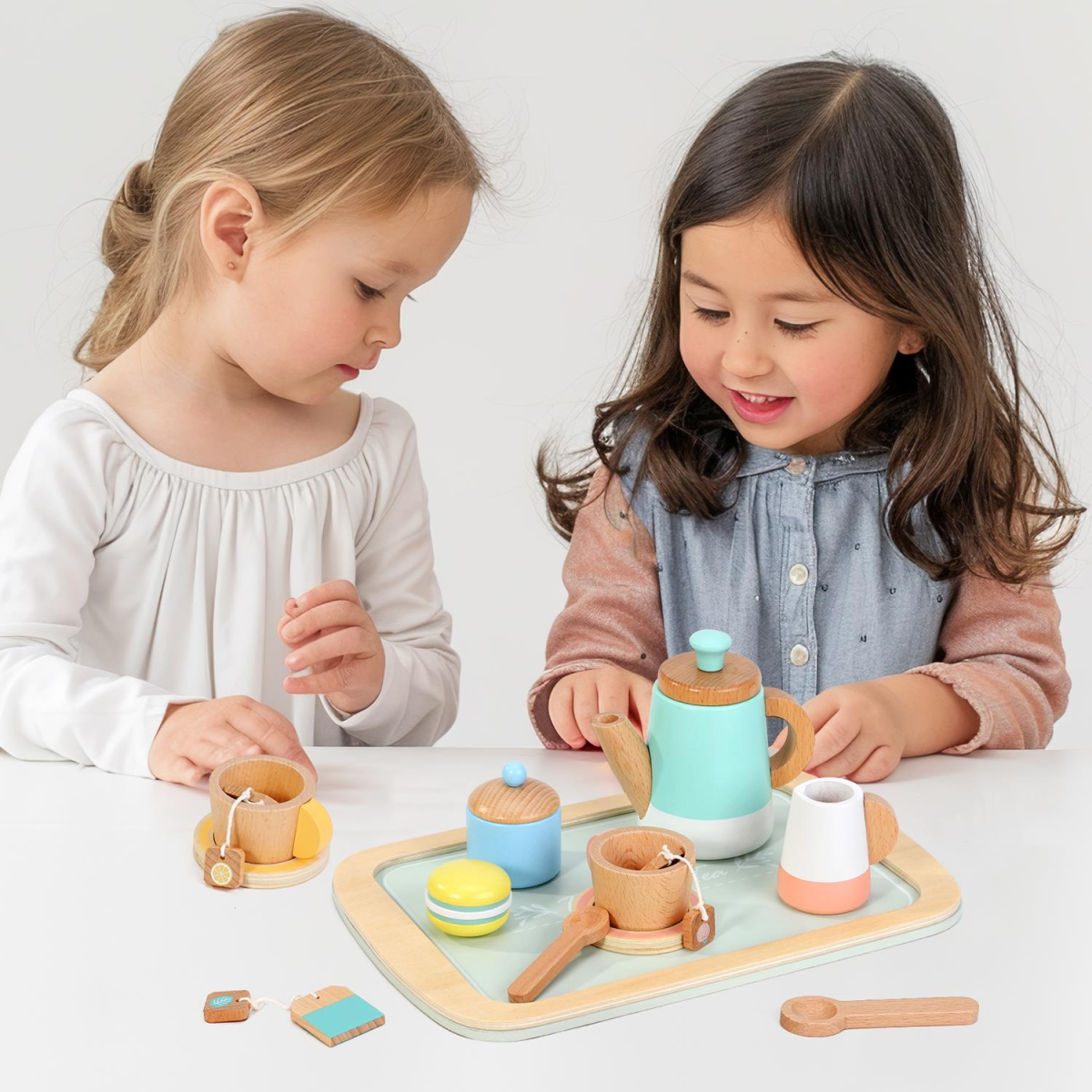 SOKA My Tea Set, 16-Piece Pretend Play Tea Party Set – Colourful Toy Teapot, Cups & Saucers for Kids