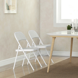 HOMCOM Padded Folding Chairs – 2 Pack, White